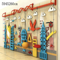 Paneles sensoriales multifuncionales temáticos para pared: gimnasio de juegos y centro de actividades para niños en interiores.
   