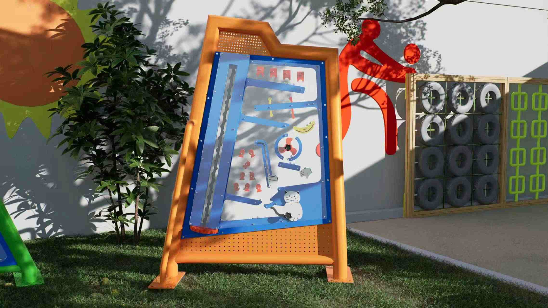 Juego interactivo de pared para la educación científica al aire libre para niños
   