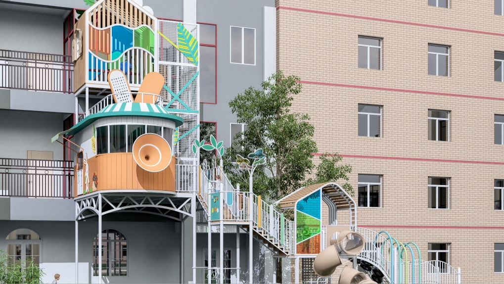 Casa del bosque de fantasía 
   —Sistema de juego modular vertical personalizado
   