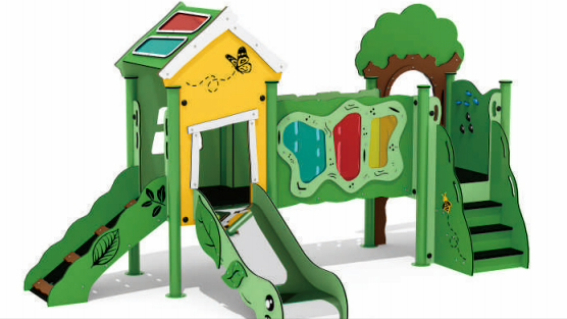 Parque infantil con tobogán combinado al aire libre 