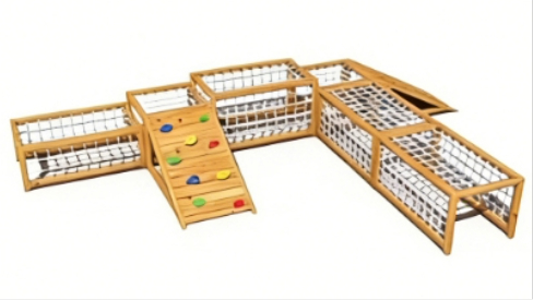 Diversión en el bosque: Parque de exploración modular de troncos para niños.
   