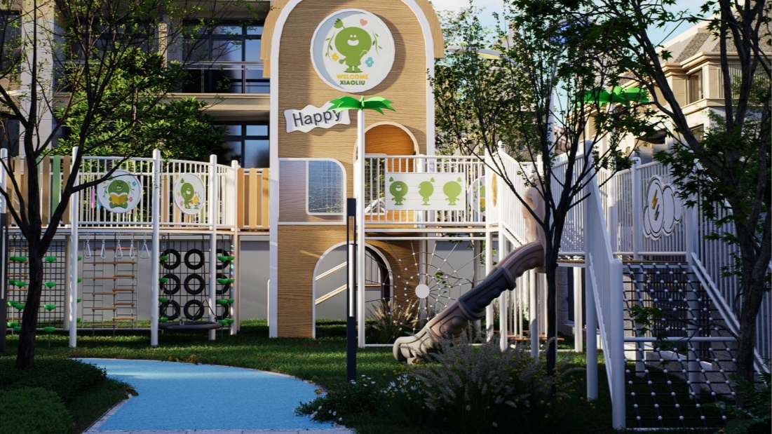 Torre de juegos de aventuras soleadas
   