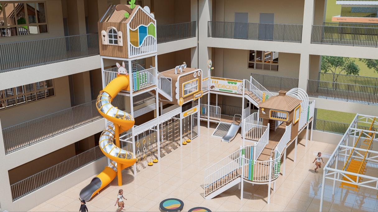 Juego infantil de madera con temática de jardín Sunshine
   