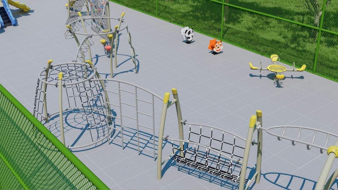 Equipo de juego combinado con toboganes para el desarrollo físico infantil al aire libre
   