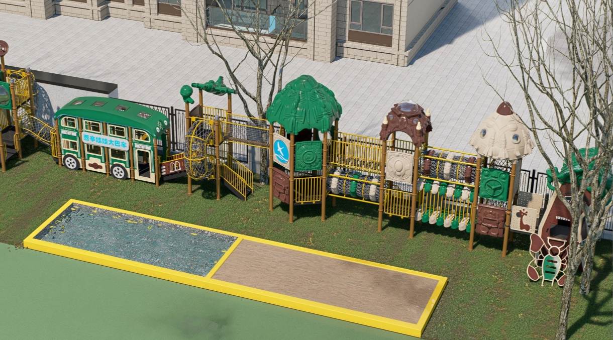 Equipamiento de Parque Infantil Exterior Personalizado con Puente de Equilibrio y Zona de Aventura para Jardín Infantil