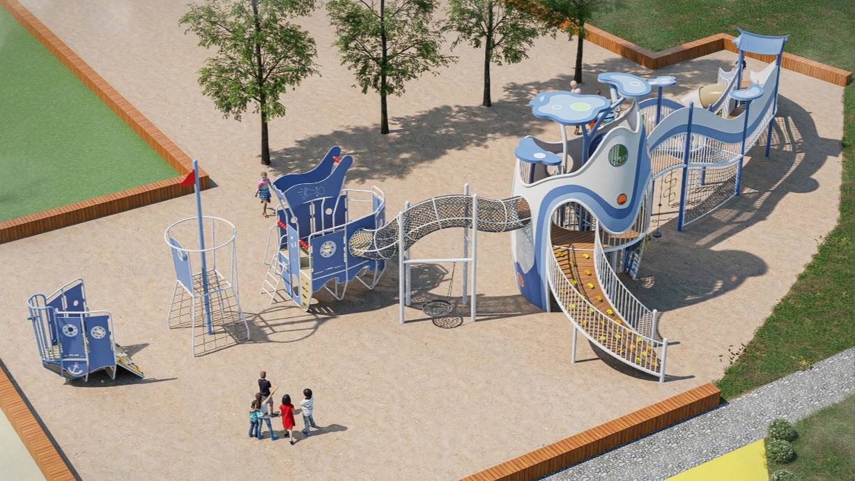 Conjunto de Juegos Infantiles Temático de Ballena Oceánica para Exterior